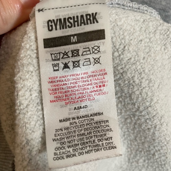 GYMSHARK Men's Heathered Gray Sweatshirt Size Medium Unisex Basic Staple - Picture 2 of 5
